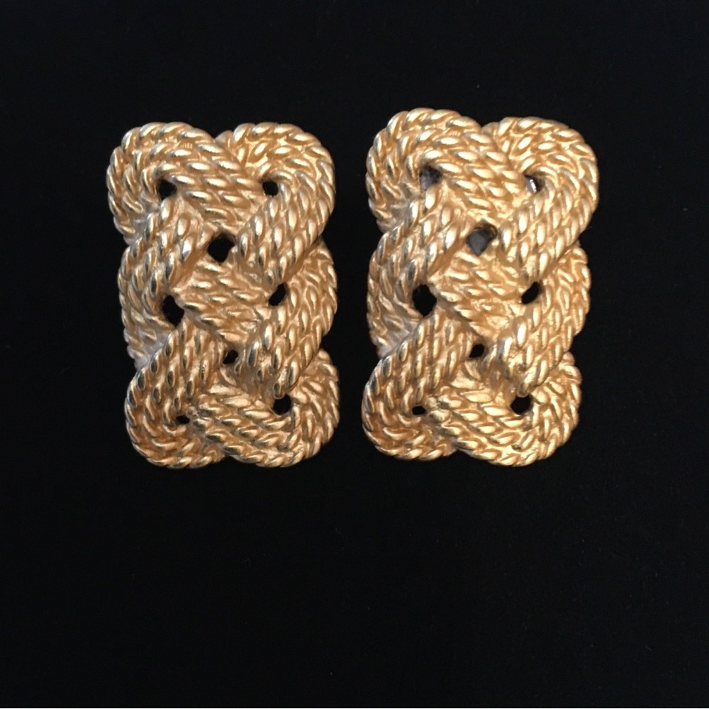 Authentic Vintage 80s/90s Yves Saint Laurent Statement Pierced Earrings Mint